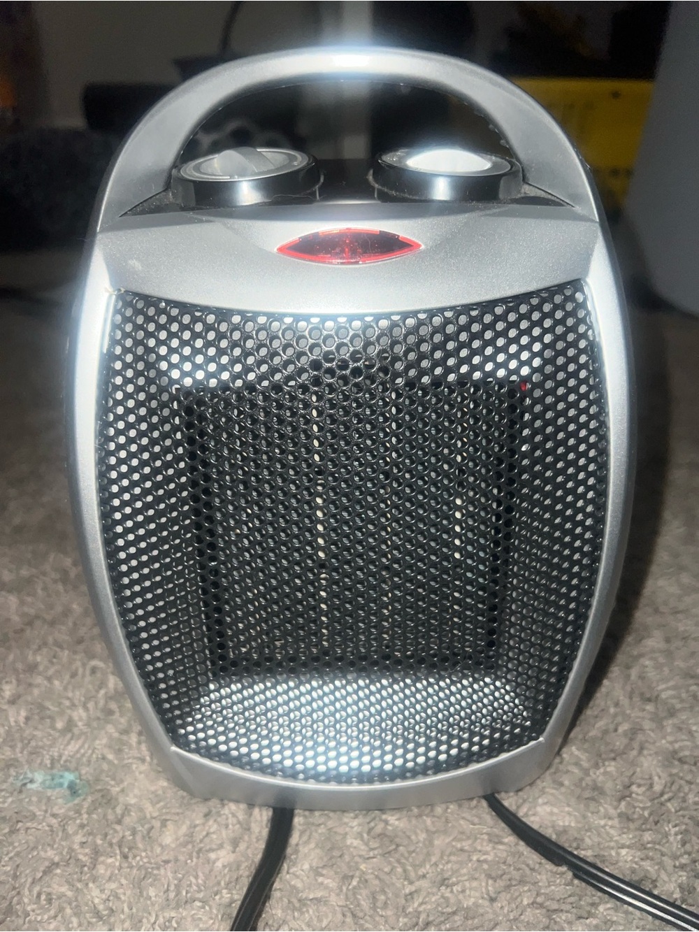Portable Space Heater in Silver and Black